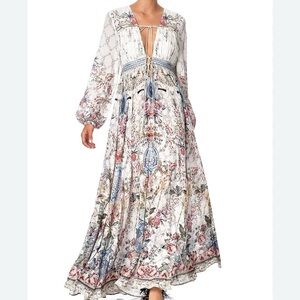 Camilla Peasant Dress with Tie Front